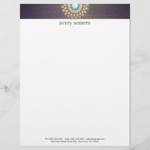 Papel Timbrado Ornamentado Dourado Elegante - Roxo