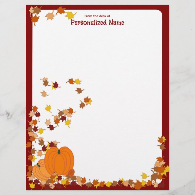 Papel Timbrado Outono de Boas-Vindas - Sem Linhas (Frente)