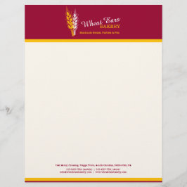 Papel Timbrado padaria de trigo, amarelo-preto