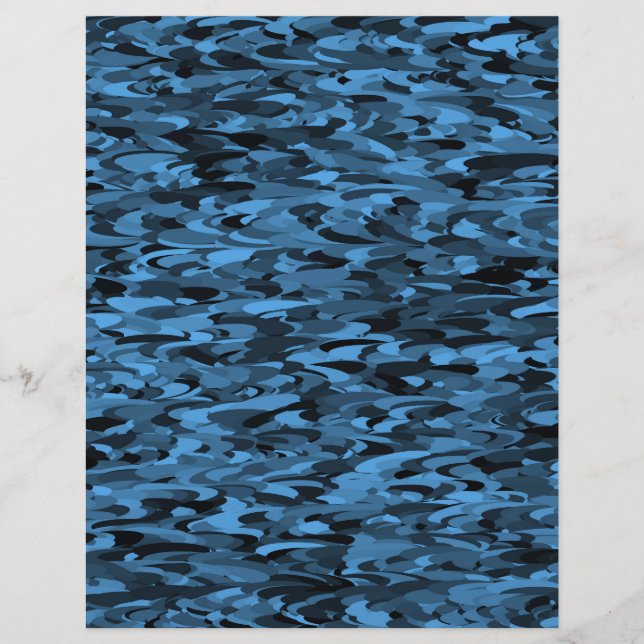Papel Timbrado Padrão Abstrato Azul Preto (Frente)