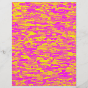 Papel Timbrado Padrão Abstrato Rosa Amarelo Laranja