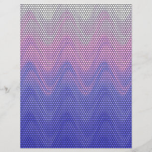Papel Timbrado Padrão Abstrato Roxo Rosa Hexágono