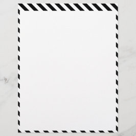 Papel Timbrado Padrão Clássico de Listras Brancas e Pretas Elegan