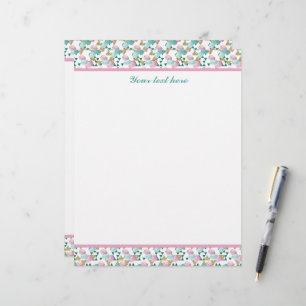 Papel Timbrado Padrão de biscoito em azulejos fofos personalizáve