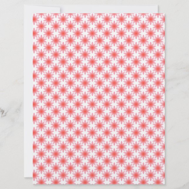 Papel Timbrado Padrão de Flor Vermelha (Frente)