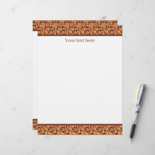 Papel Timbrado Padrão de frango xadrez fofo personalizável