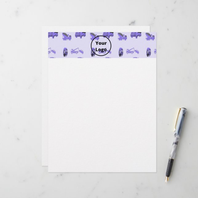 Papel Timbrado Padrão de negócios de caminhão azul (Frente/Verso In Situ)