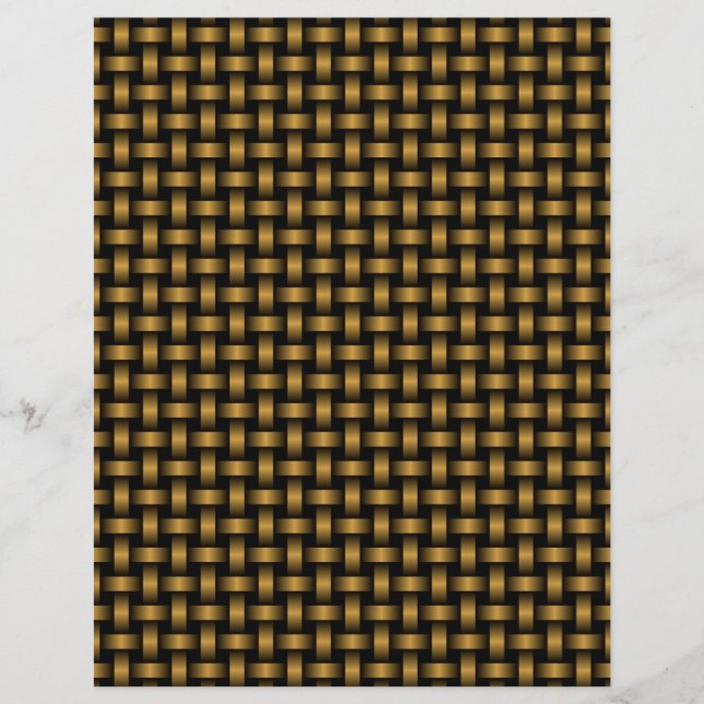Papel Timbrado Padrão de Tecido Preto Laranja (Frente)