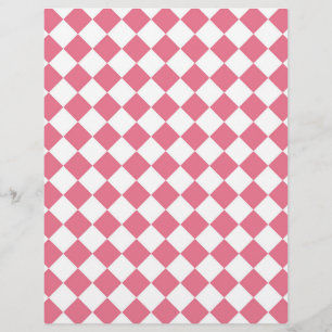 Papel Timbrado Padrão do Verificador de Diamantes Branco Rosa