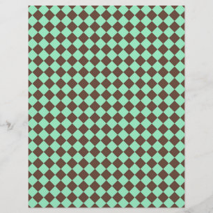 Papel Timbrado Padrão do Verificador de Diamantes Castanho Verde