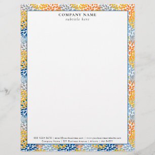 Papel Timbrado Padrão Floral Moderno e Iluminado Nome da Empresa