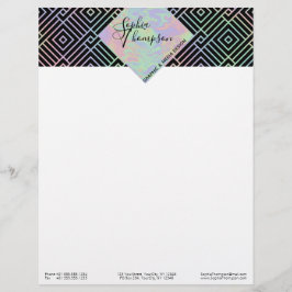 Papel Timbrado Padrão Holográfico Moderno - Letterhead