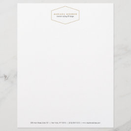 Papel Timbrado Padrão Ikat em Cinza/Letterhead do Designer Branco
