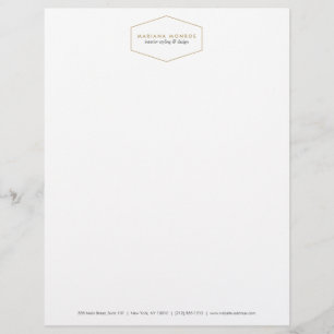 Papel Timbrado Padrão Ikat em Cinza/Letterhead do Designer Branco