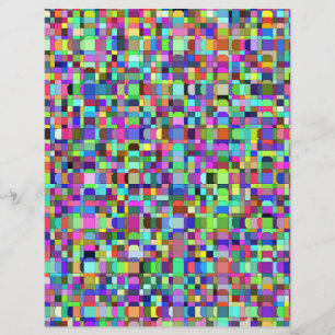 Papel Timbrado Padrão Multicolor de Formas Quadradas Abstratas
