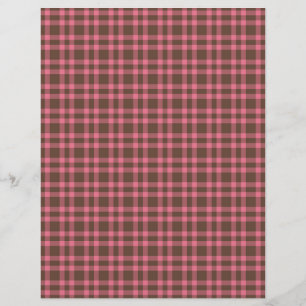 Papel Timbrado Padrão Xadrez Rosa Marrom