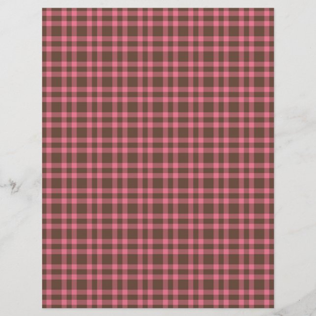 Papel Timbrado Padrão Xadrez Rosa Marrom (Frente)