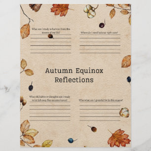 Papel Timbrado Página Diário de Reflexão do Equinox do outono