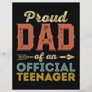 Papel Timbrado Pai Orgulhoso do Aniversário Oficial do Adolescen