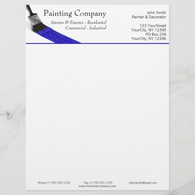 Papel Timbrado Painting Painter Service Company Brussel Blue (Frente)