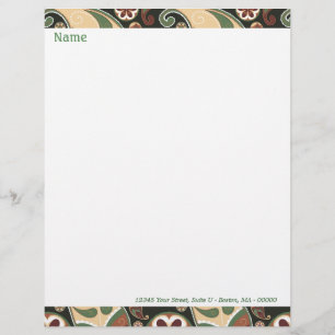 Papel Timbrado Paisley & Floral Letterhead