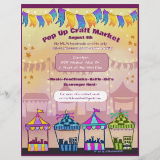 Papel Timbrado Panfletos de Evento de Mercado Pop Up (Sem IA)