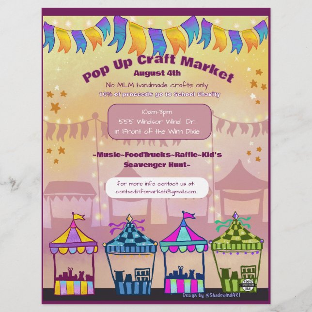 Papel Timbrado Panfletos de Evento de Mercado Pop Up (Sem IA) (Frente)