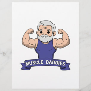 Papel Timbrado Papaizão Musculoso Fofo Kawaii Barbudo Fisiculturi
