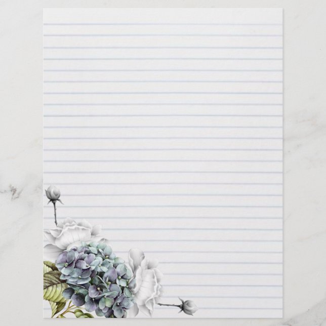 Papel Timbrado Papel de cabeçalho dos rosas brancos & dos (Frente)