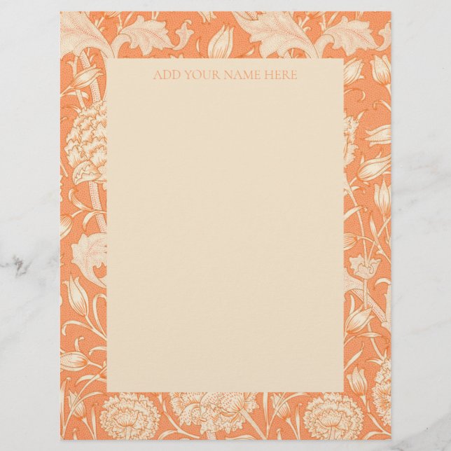 Papel Timbrado Papel Timbrado: WILLIAM MORRIS : "WILD TULIP" (Frente)