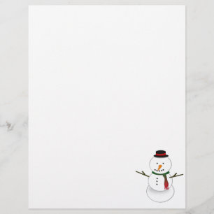 Papel Timbrado Papelaria de Boneco de Neve