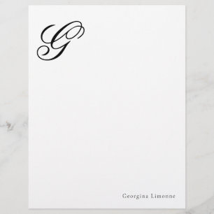 Papel Timbrado Papelaria de Carta com Monograma de Letra em Scrip
