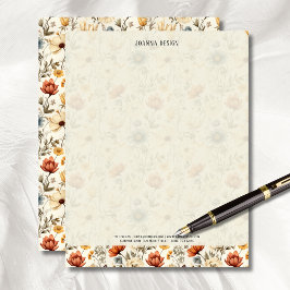 Papel Timbrado Papelaria de Flor Silvestre Terracota Navy Vintage