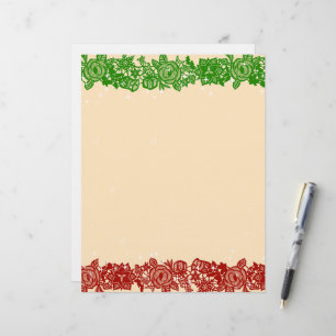Papel Timbrado Papelaria de Guarnição de Renda de Natal