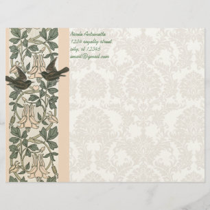 Papel Timbrado Papelaria de Pássaros de Amor Vintage