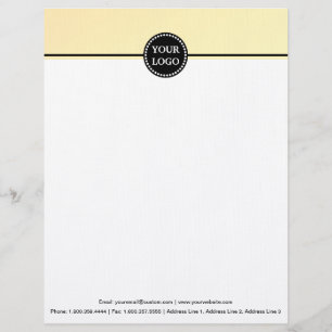 Papel Timbrado Papelaria Moderna Preta e Dourada com Monograma Pe