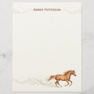Papel Timbrado Papelaria Personalizada de Cavalo Castanho com Bri