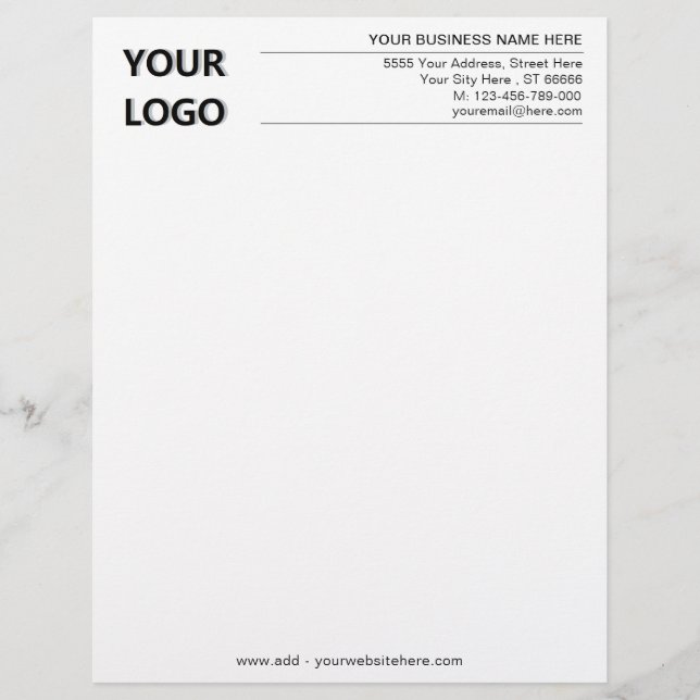 Papel Timbrado Papelaria Personalizada Exemplo de Cabeçalho de Ca (Frente)