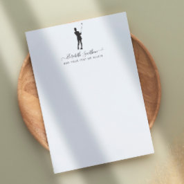 Papel Timbrado Papelaria Pessoal Elegante De Golfe Negro E Branco
