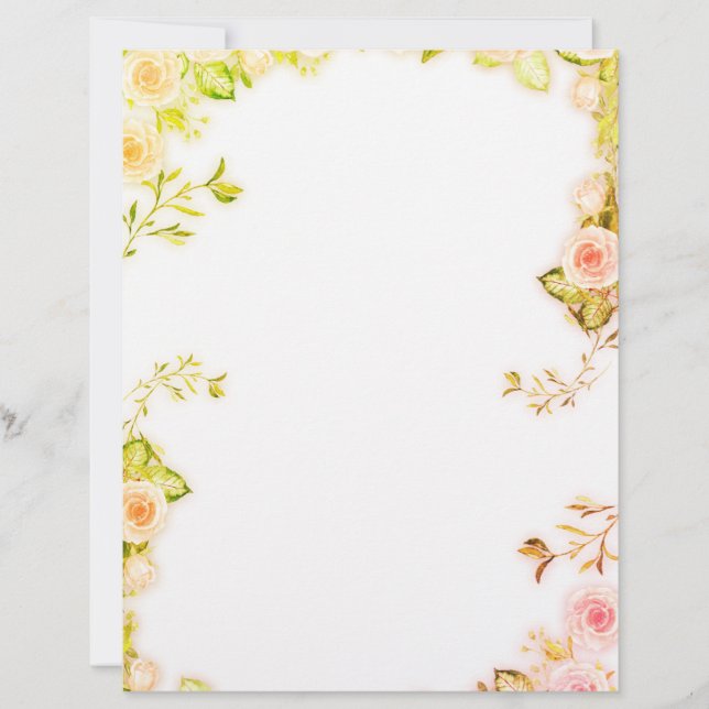 Papel Timbrado Papier à lettres fleur rose (Frente)