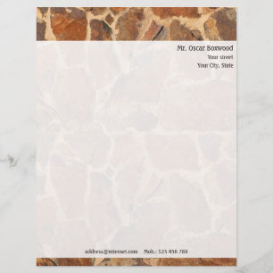 Papel Timbrado Parede de pedra personalizada com endereço do