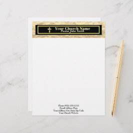 Papel Timbrado Pastor Da Igreja Dourado E Negra