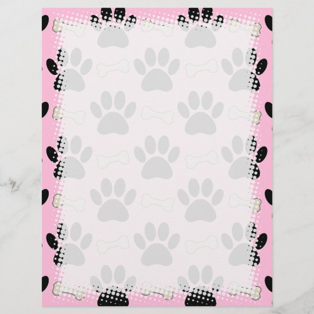 Papel Timbrado Patas E Ossos Pink (Verso)