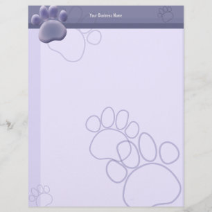 Papel Timbrado Paw Tracks Veterinarian Business Letterhead 2