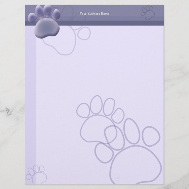 Papel Timbrado Paw Tracks Veterinarian Business Letterhead 2 (Frente)