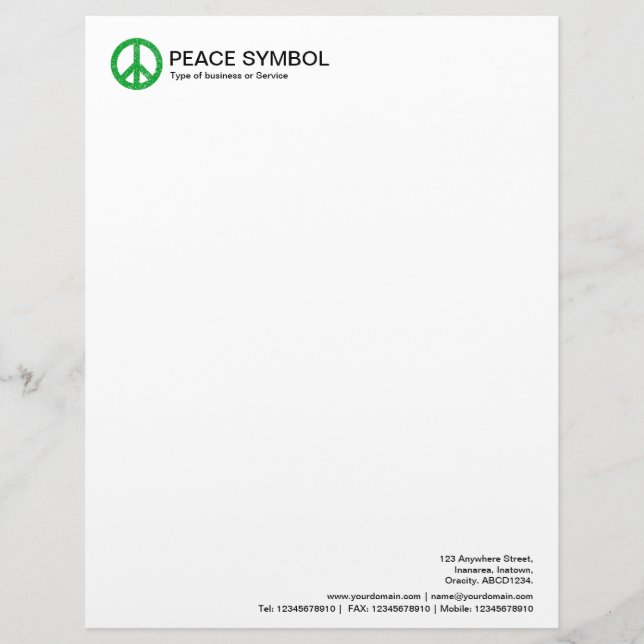 Papel Timbrado Paz Áspera - Verde Grama (Frente)