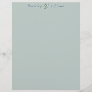 Papel Timbrado Paz Elegante Alegria e Amor Gráfico Pombo Sage