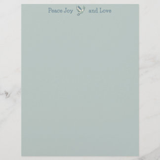 Papel Timbrado Paz Elegante Alegria e Amor Gráfico Pombo Sage
