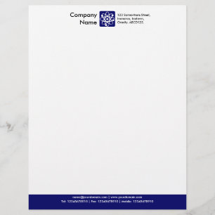 Papel Timbrado Pé de página da cor - azul escuro