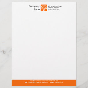 Papel Timbrado Pé de página da cor - laranja